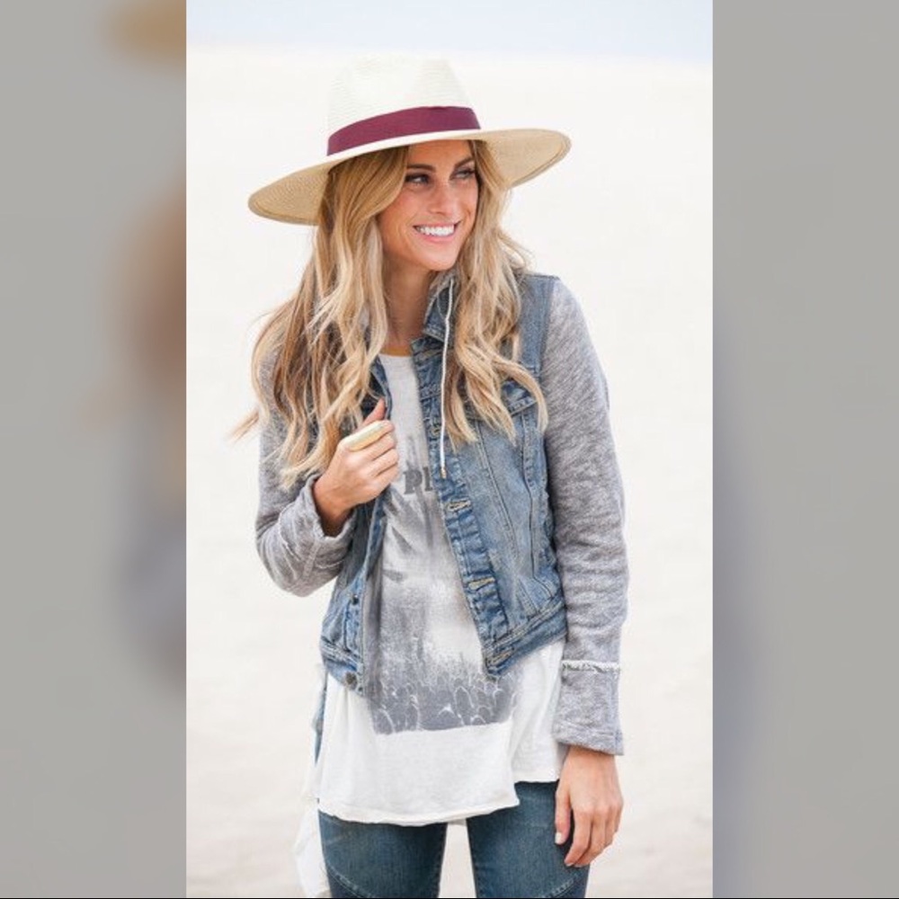 Free People knit denim jacket